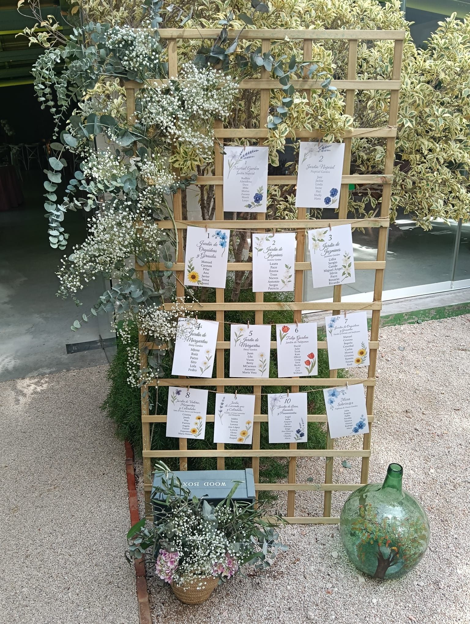ideas de seating plan de boda al aire libre en finca El Bosco Murcia